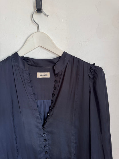 Zadig & Voltare Relinda Satin Navy Dress - S (Brand New with Tags)