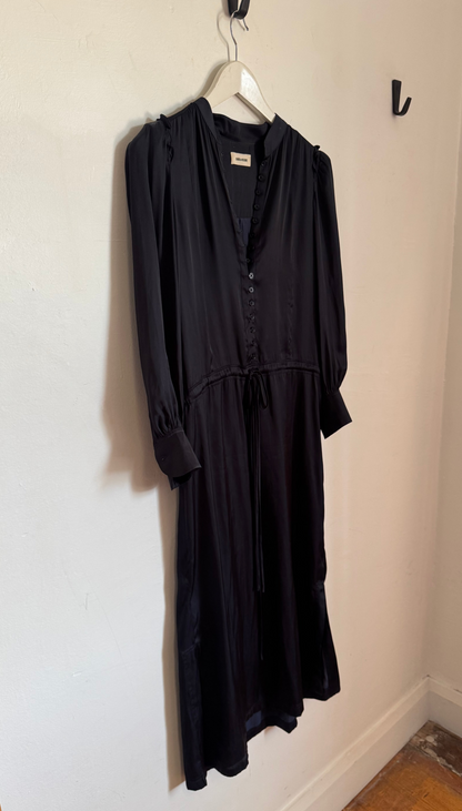 Zadig & Voltare Relinda Satin Navy Dress - S (Brand New with Tags)