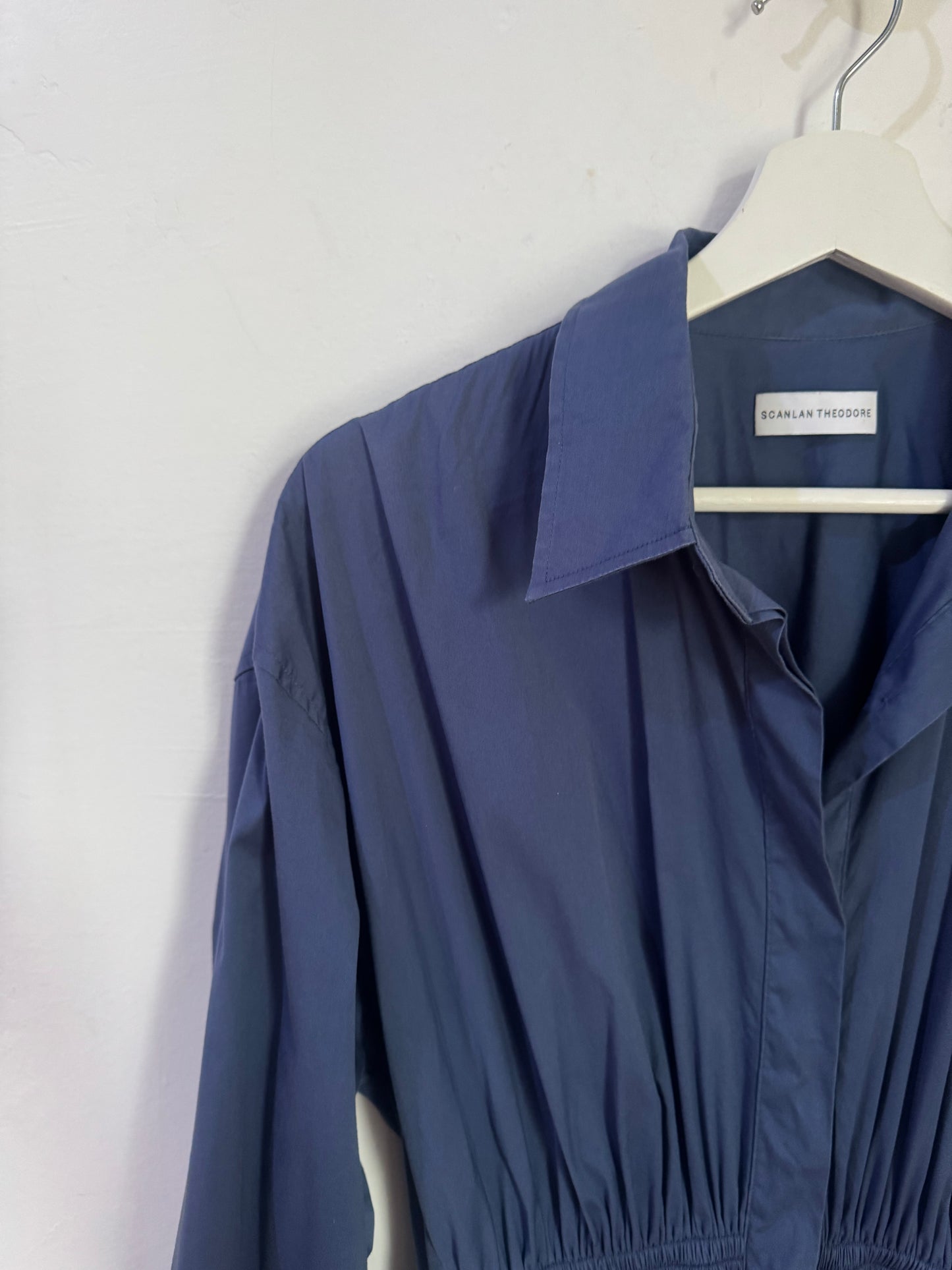 Scanlan Theodore Cotton Gathered Midi Dress - Size 12