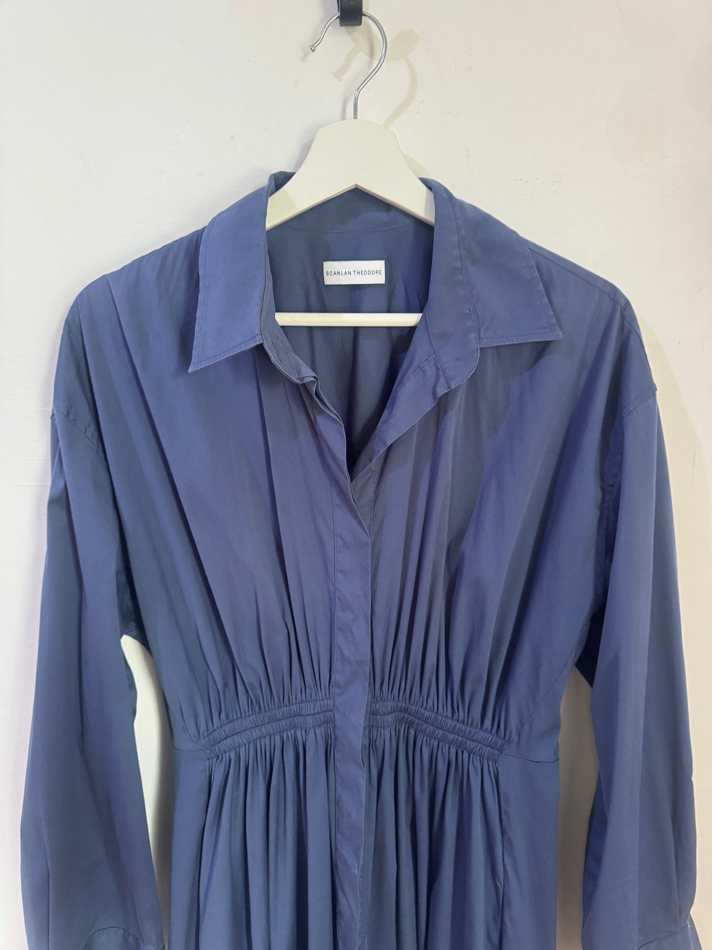 Scanlan Theodore Cotton Gathered Midi Dress - Size 12