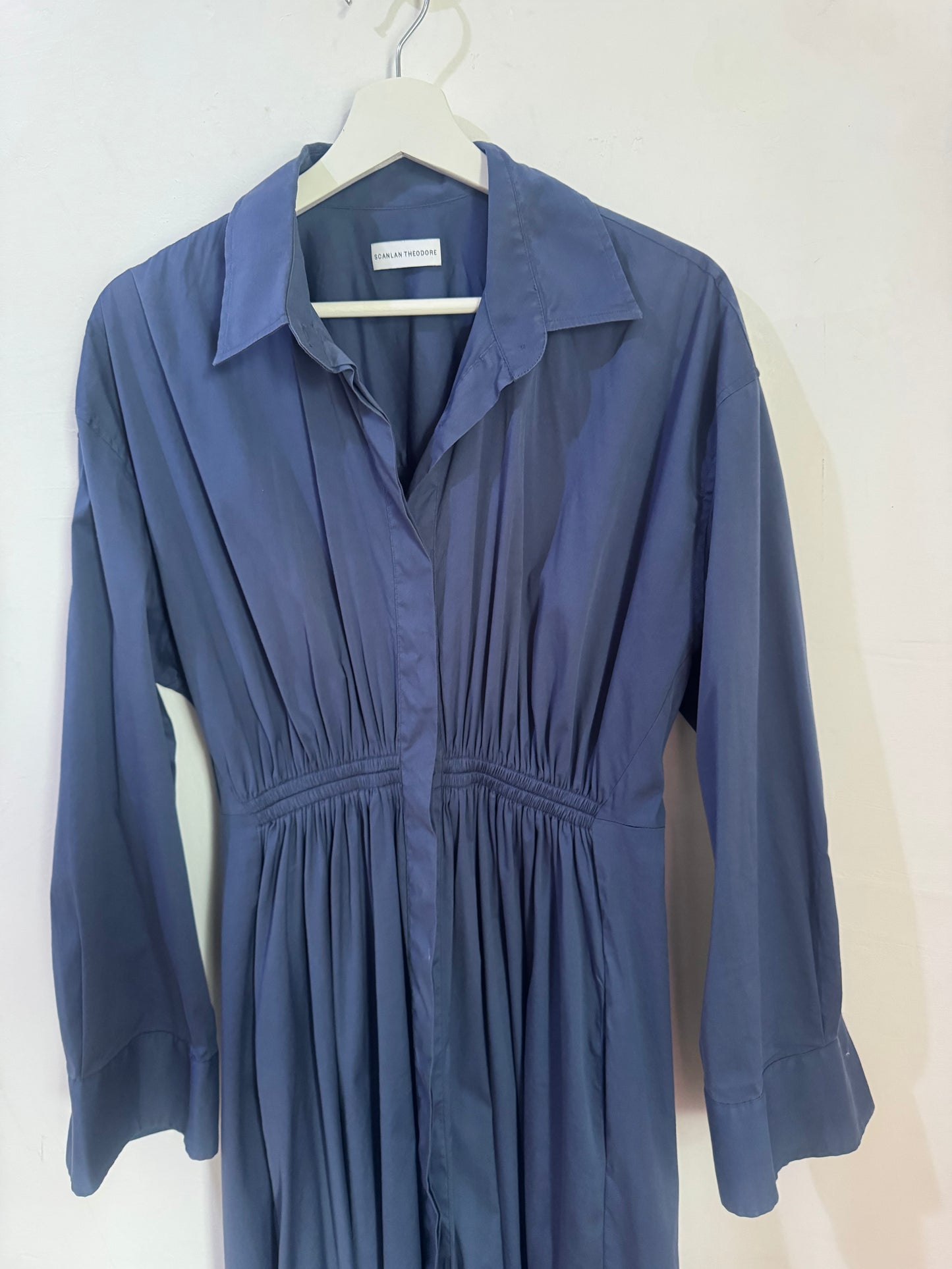 Scanlan Theodore Cotton Gathered Midi Dress - Size 12