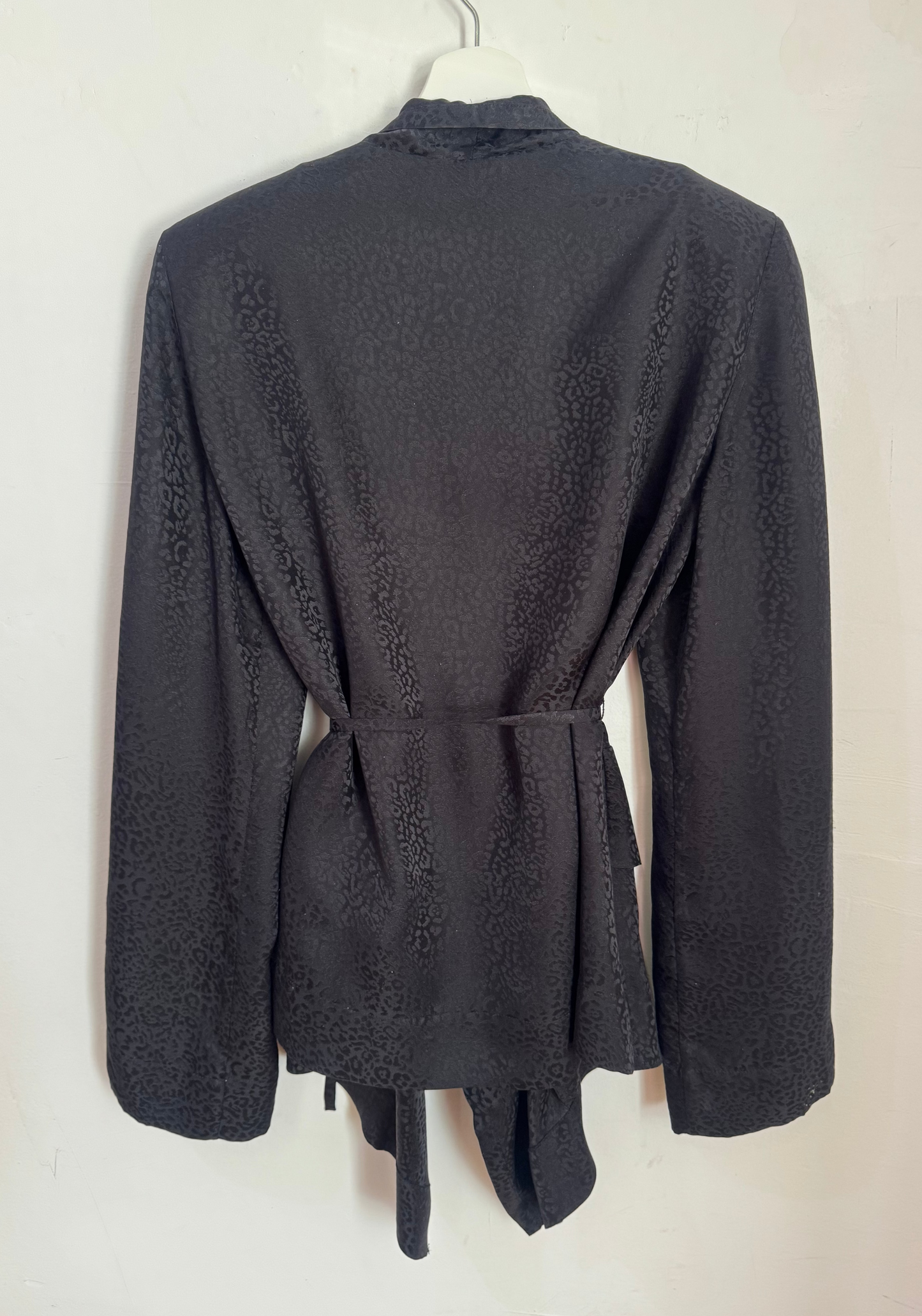 IRO Fernel Silk Leopard Print Wrap Blouse - Size 38