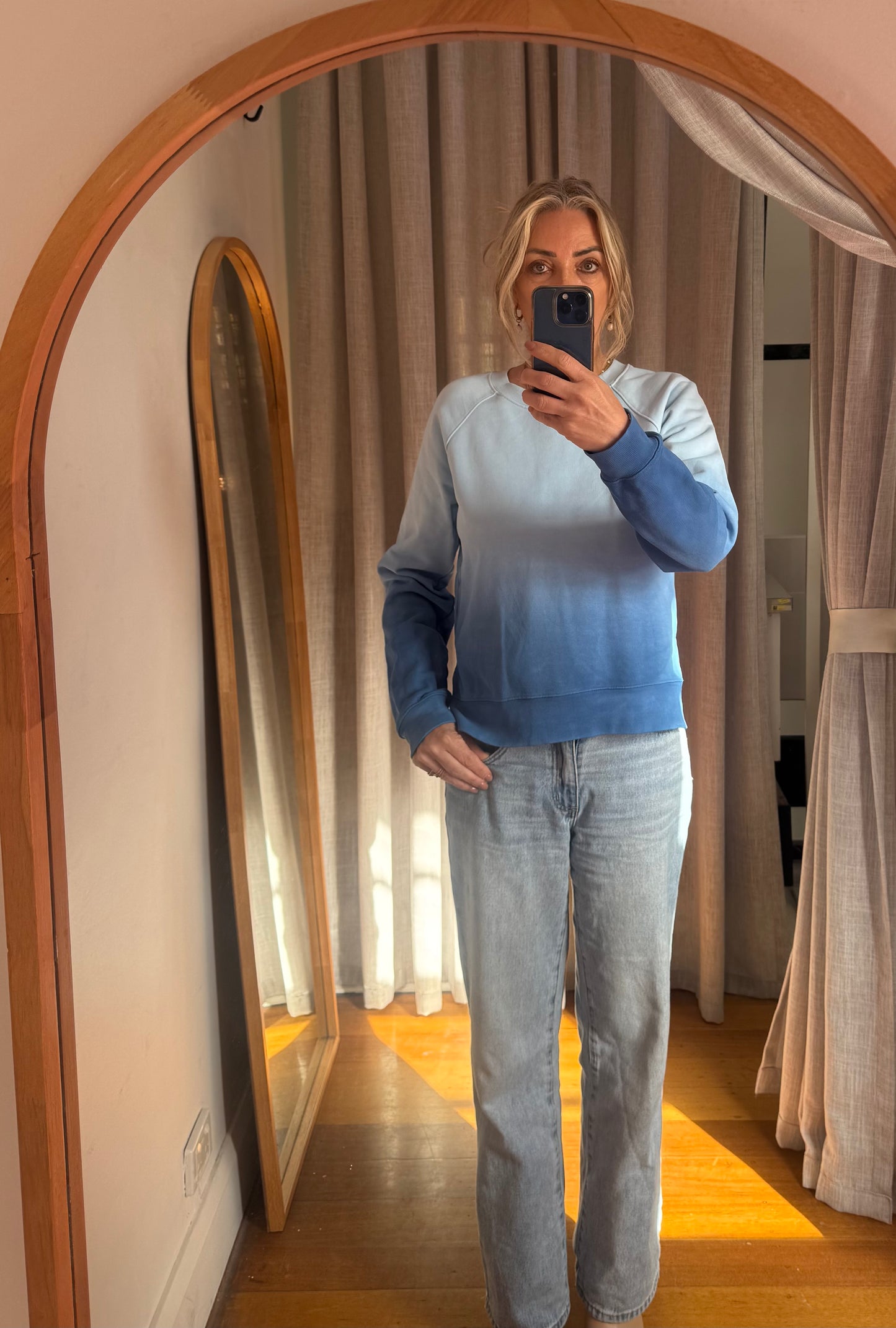 Proenza Schouler PSWL Ombre Shrunken Jersey Cotton Sweatshirt - Size M