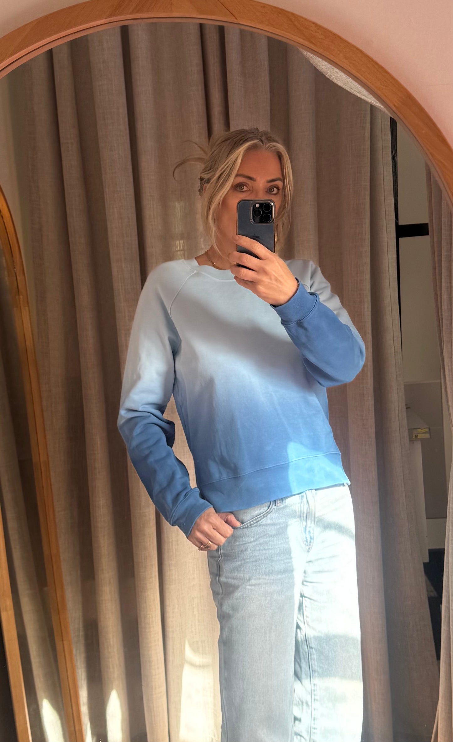 Proenza Schouler PSWL Ombre Shrunken Jersey Cotton Sweatshirt - Size M