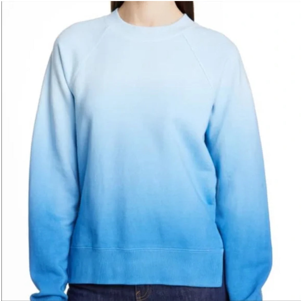 Proenza Schouler PSWL Ombre Shrunken Jersey Cotton Sweatshirt - Size M
