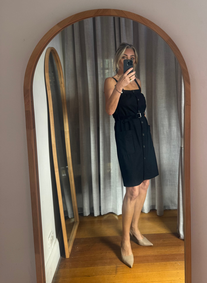 Scanlan Theodore Wool & Cashmere Pinafore Dress with Belt - Size 10