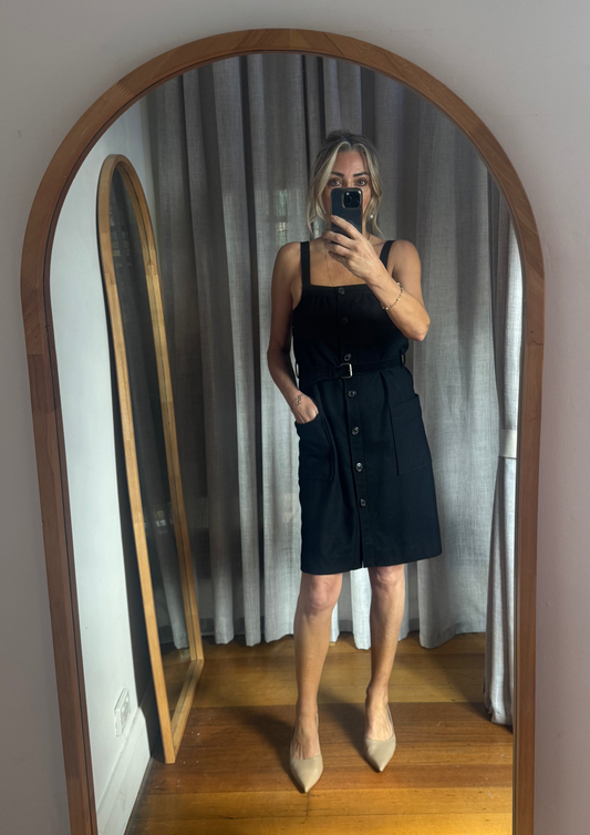 Scanlan Theodore Wool & Cashmere Pinafore Dress with Belt - Size 10