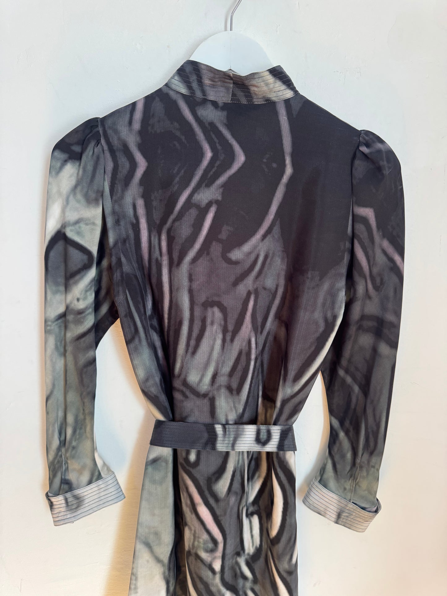 Scanlan Theodore Multi Print Silk Dress with Tie Belt - Size S/M