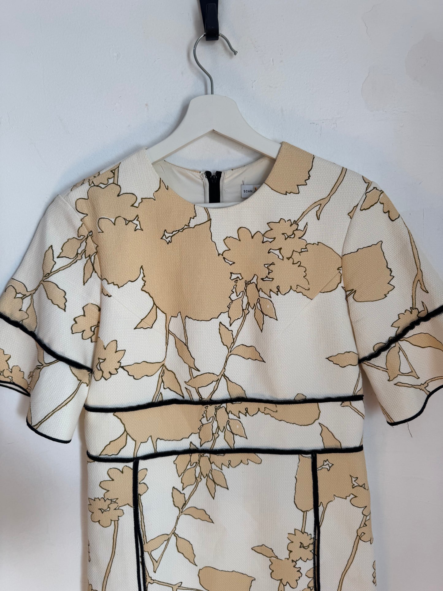 Scanlan Theodore Cotton & Linen Floral Shift Dress - Size 8