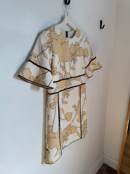 Scanlan Theodore Cotton & Linen Floral Shift Dress - Size 8