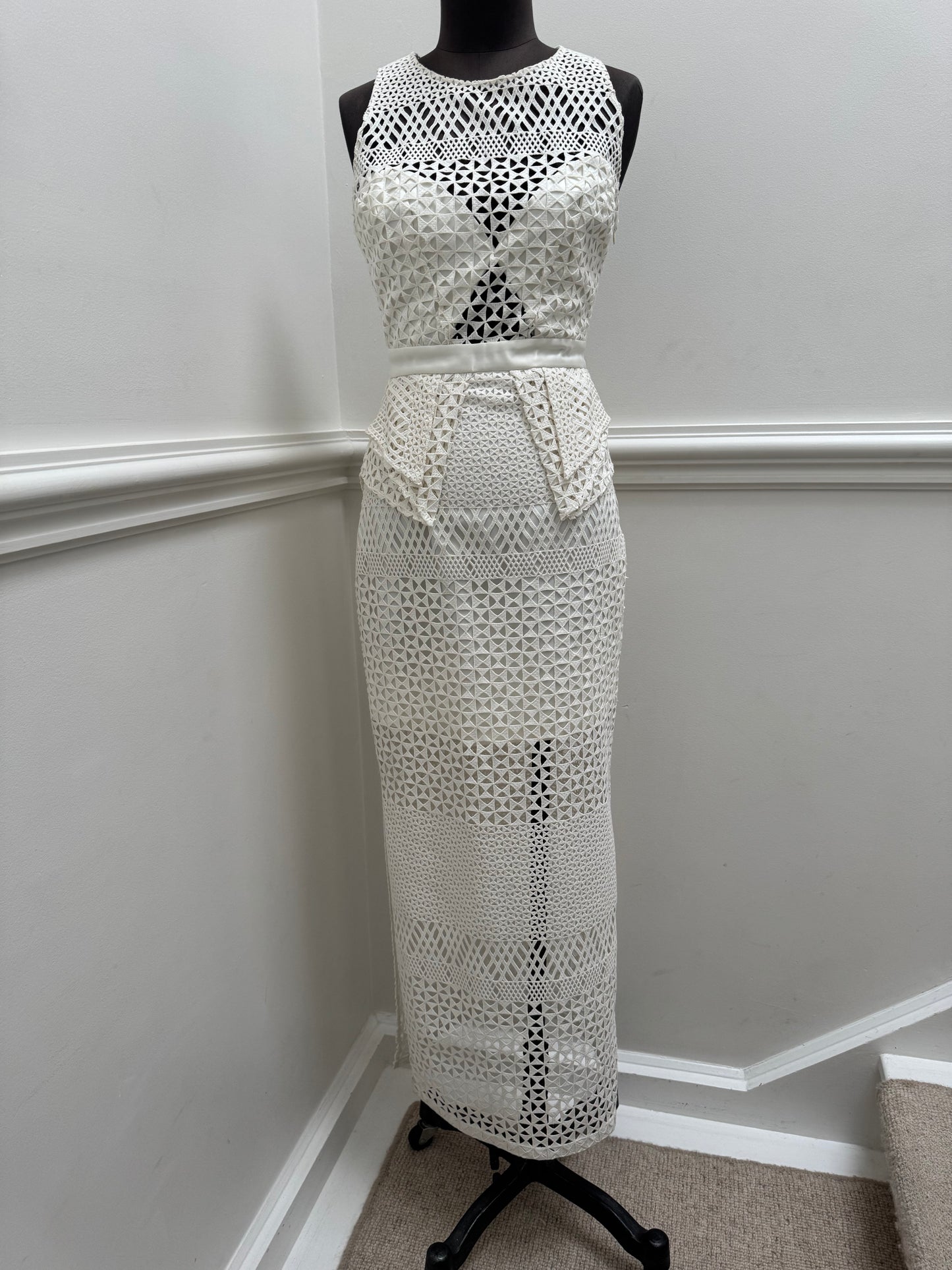 Thurley Cotton Lace Midi Dress - Size 8