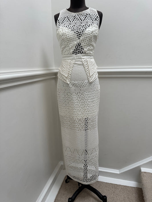 Thurley Cotton Lace Midi Dress - Size 8