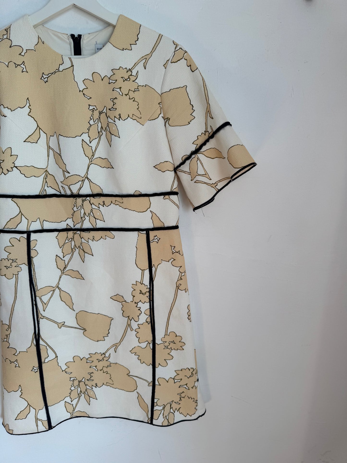 Scanlan Theodore Cotton & Linen Floral Shift Dress - Size 8