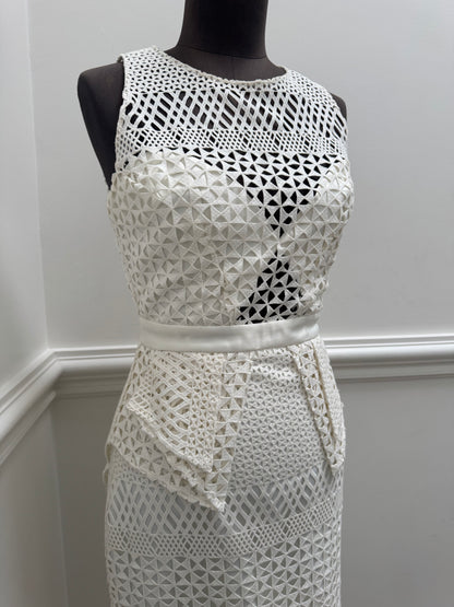 Thurley Cotton Lace Midi Dress - Size 8