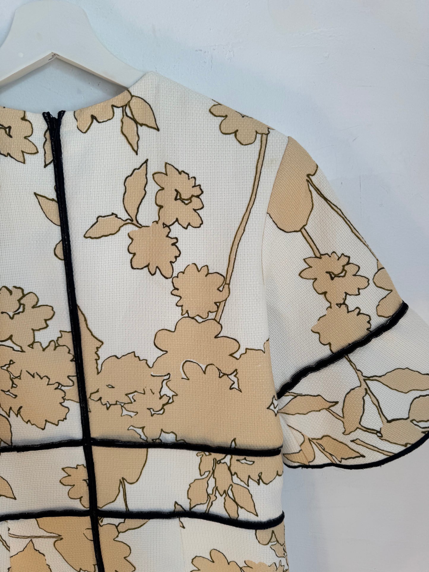 Scanlan Theodore Cotton & Linen Floral Shift Dress - Size 8
