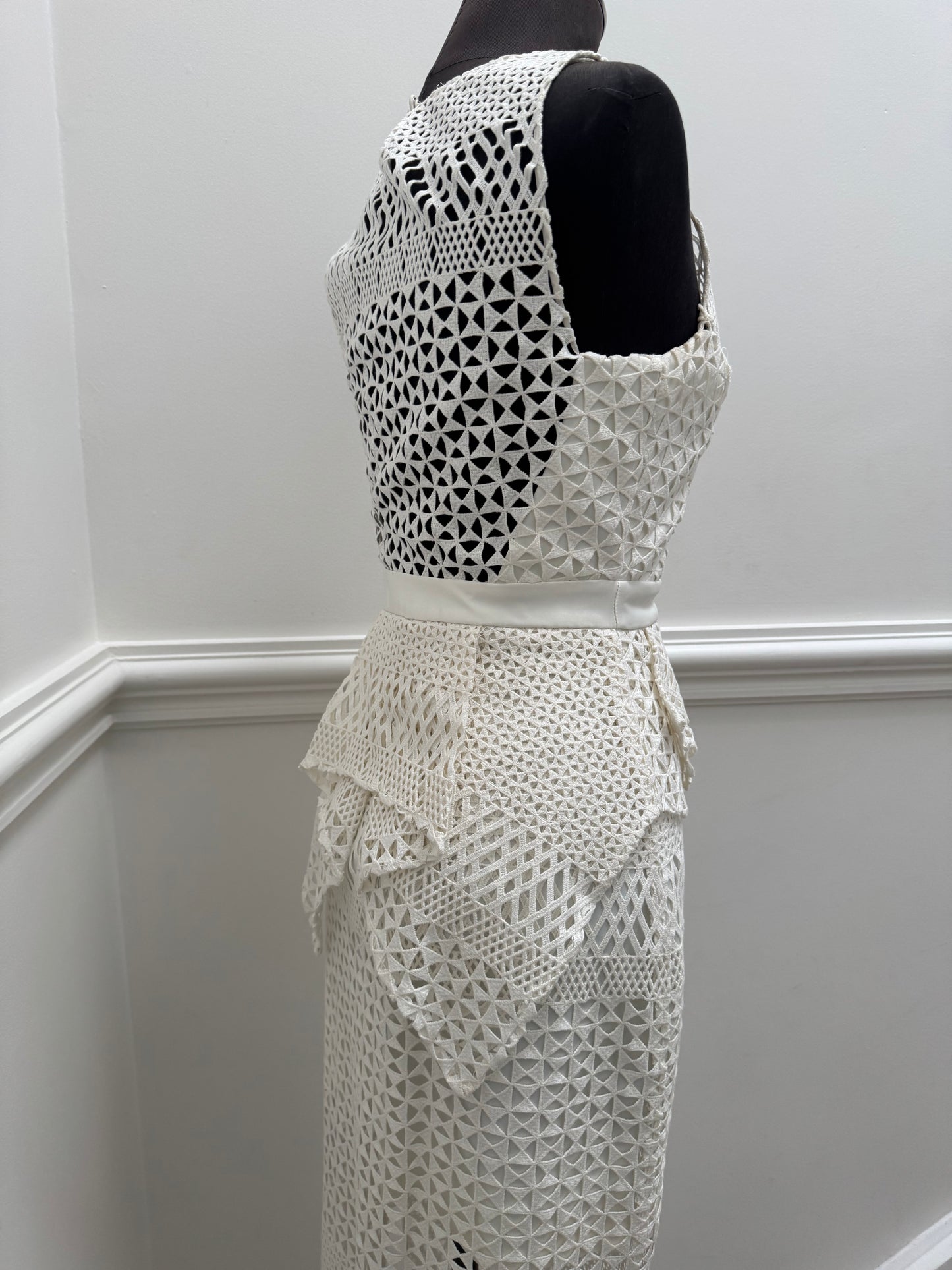 Thurley Cotton Lace Midi Dress - Size 8