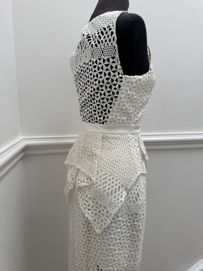 Thurley Cotton Lace Midi Dress - Size 8