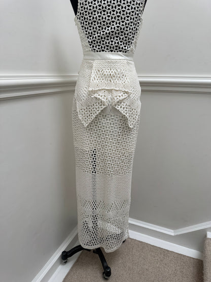 Thurley Cotton Lace Midi Dress - Size 8