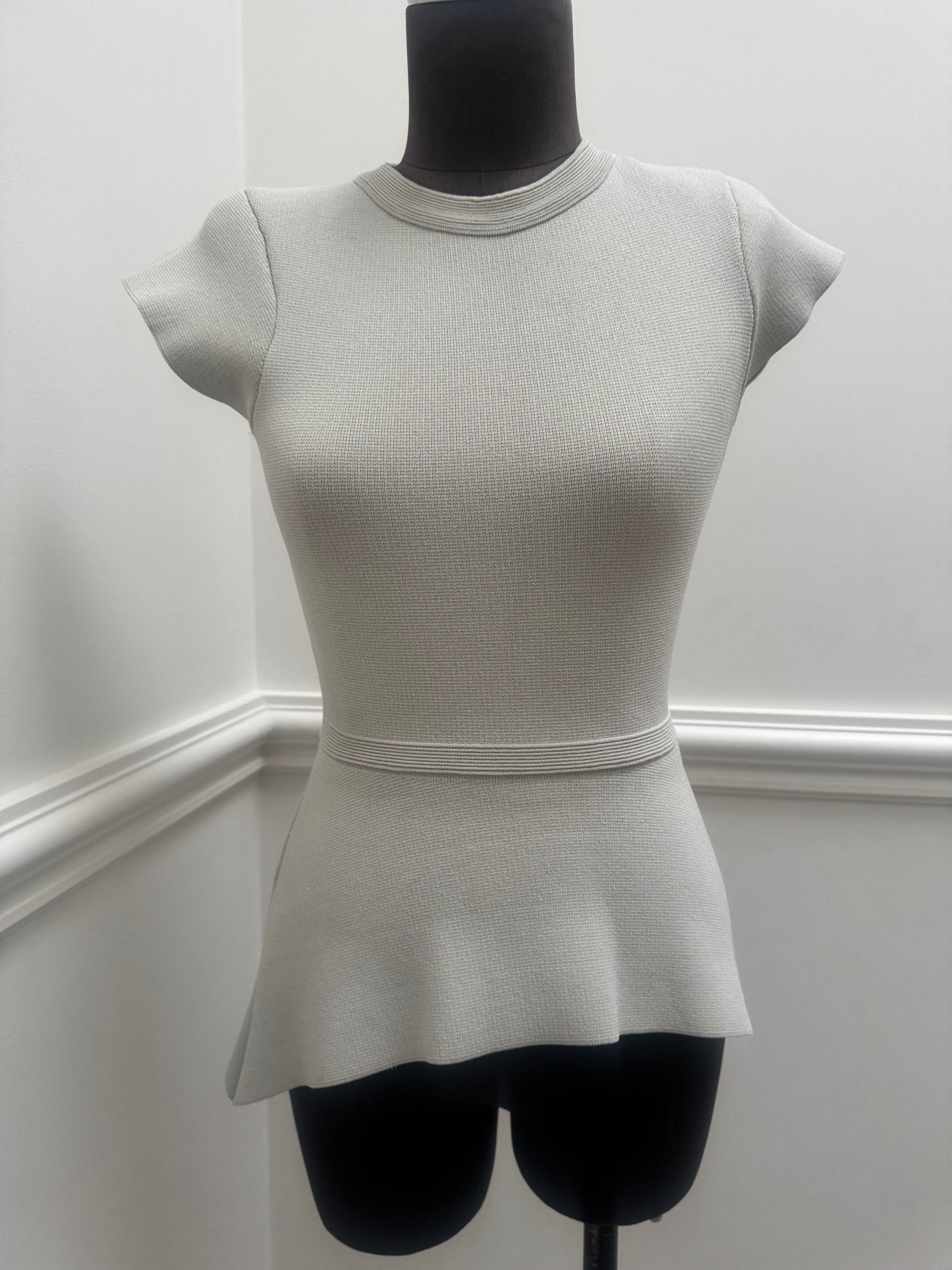 Scanlan Theodore Crepe Knit Peplum Top - Size S
