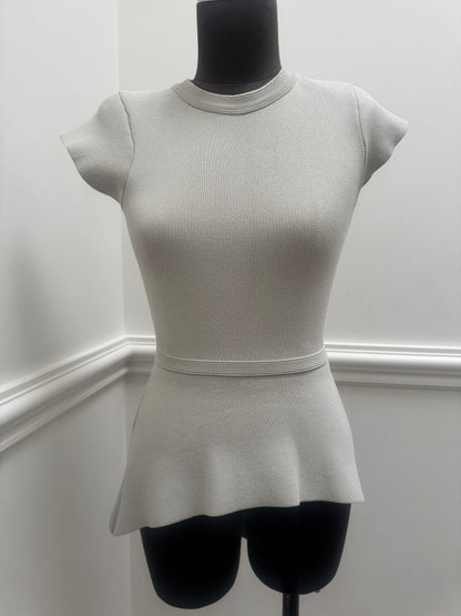Scanlan Theodore Crepe Knit Peplum Top - Size S