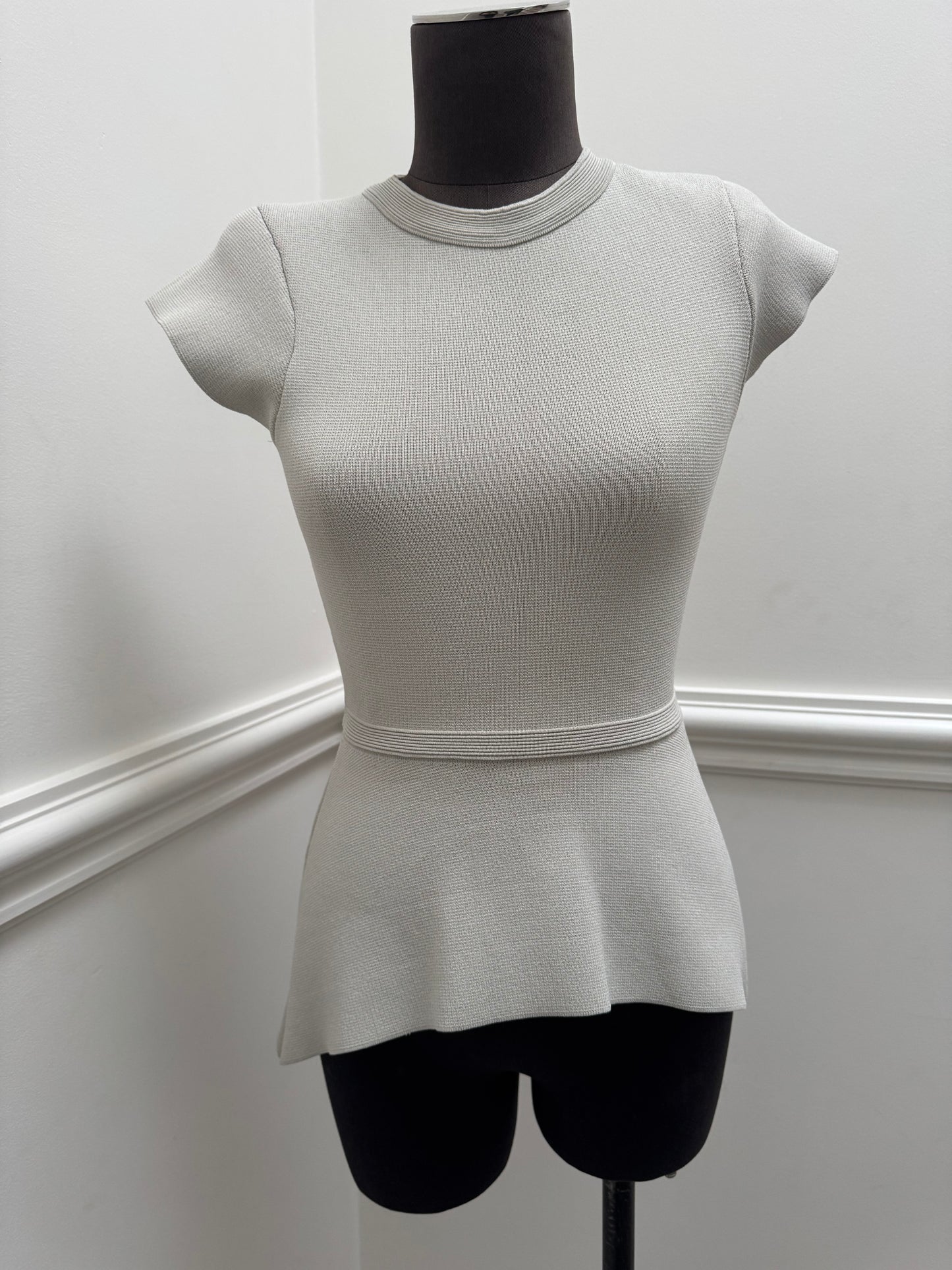 Scanlan Theodore Crepe Knit Peplum Top - Size S