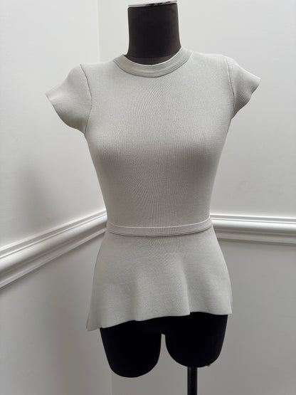 Scanlan Theodore Crepe Knit Peplum Top - Size S