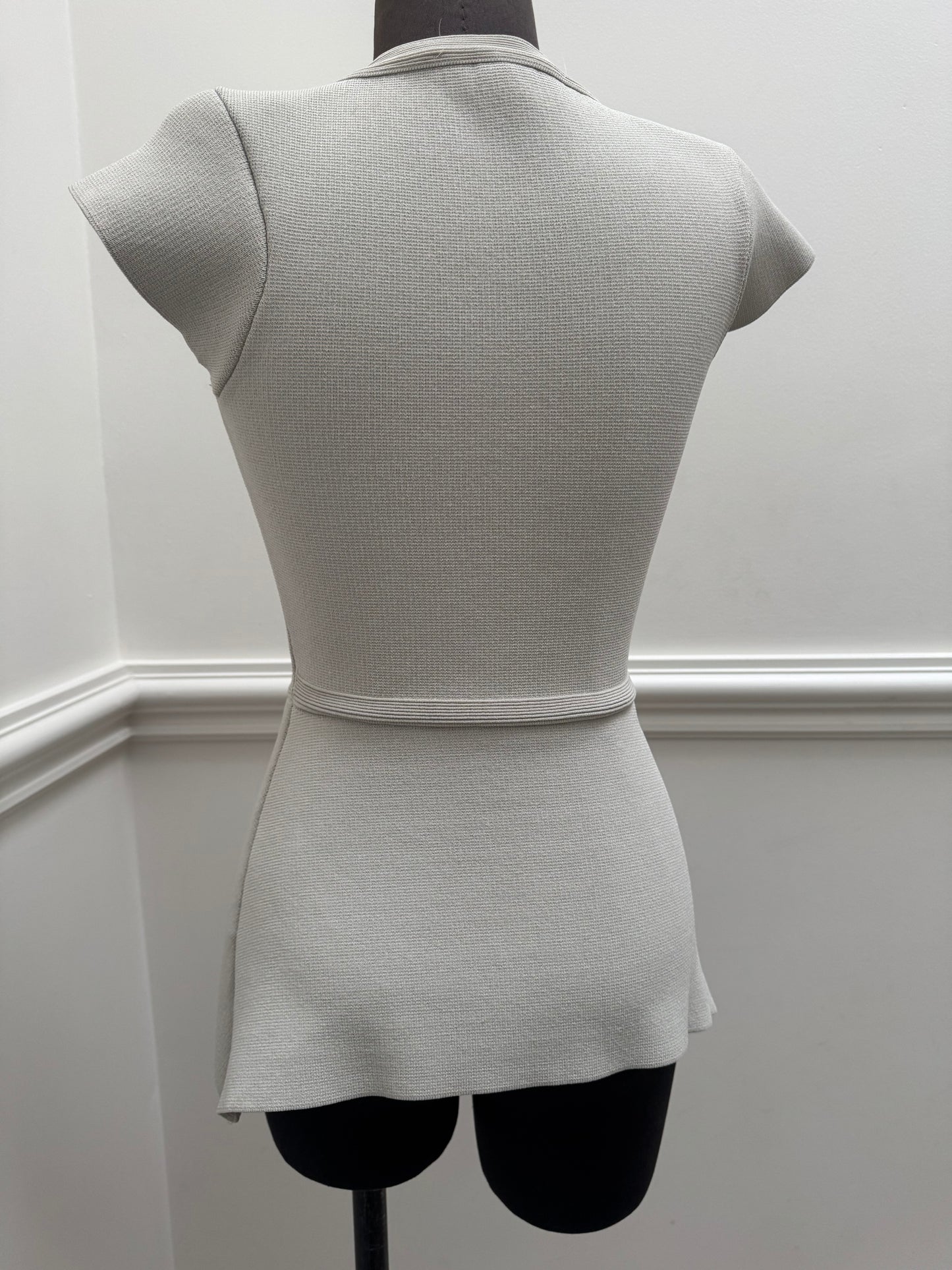 Scanlan Theodore Crepe Knit Peplum Top - Size S