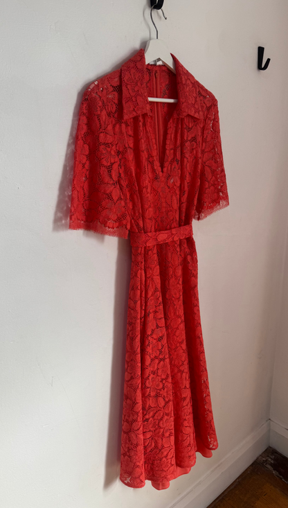 Scanlan Theodore French Lace Dress with Slip - Size 12