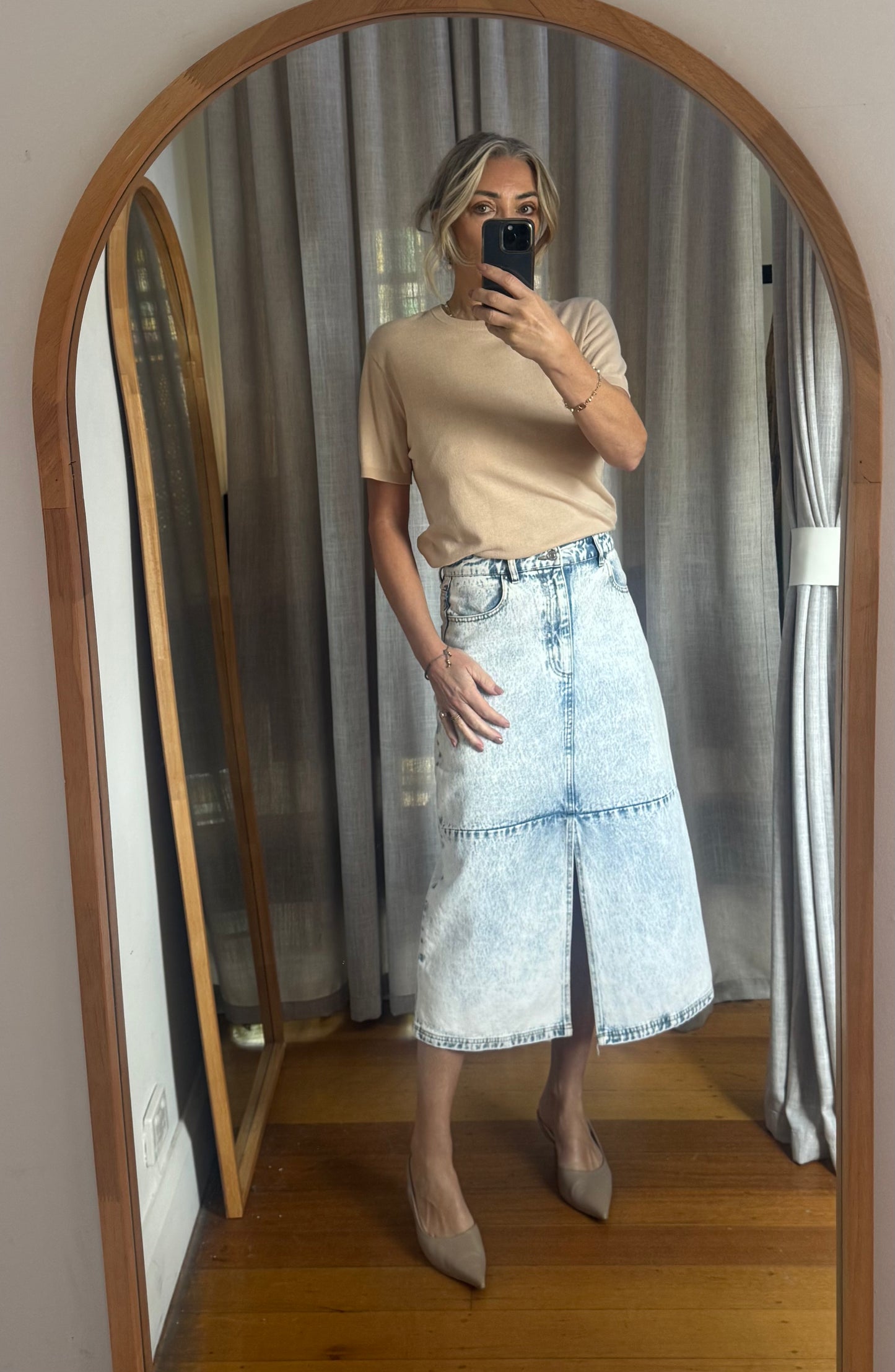 Ena Pelly Pippa Denim Skirt - Size M