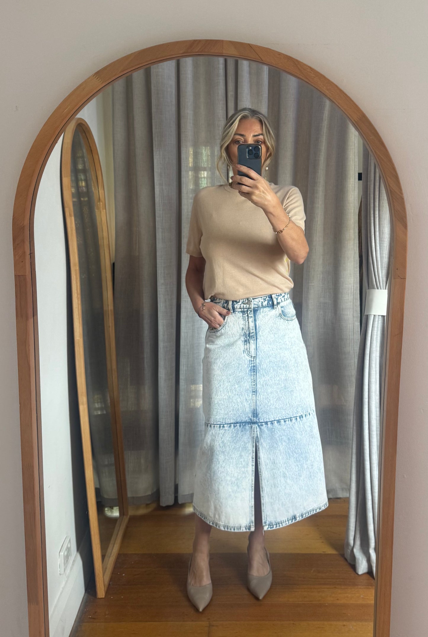 Ena Pelly Pippa Denim Skirt - Size M