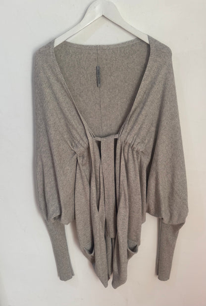 Scanlan Theodore Grey Silk Cashmere  Cardigan - One Size