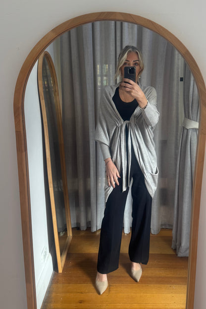 Scanlan Theodore Grey Silk Cashmere  Cardigan - One Size