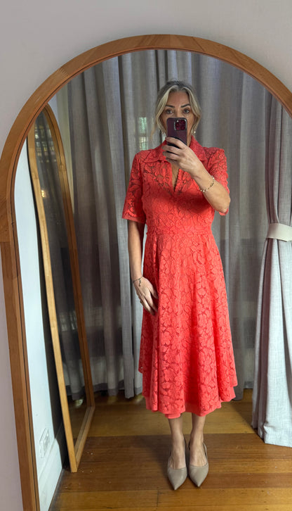 Scanlan Theodore French Lace Dress with Slip - Size 12