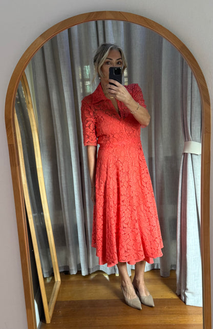Scanlan Theodore French Lace Dress with Slip - Size 12