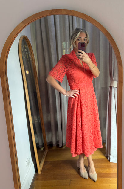 Scanlan Theodore French Lace Dress with Slip - Size 12