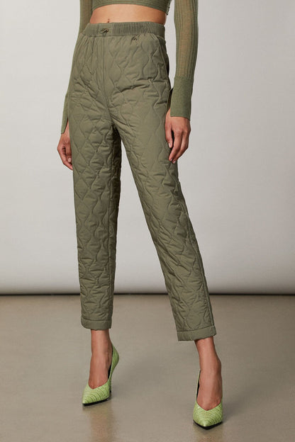 Patrizia Pepe Khaki Quilted Pant - Size 42