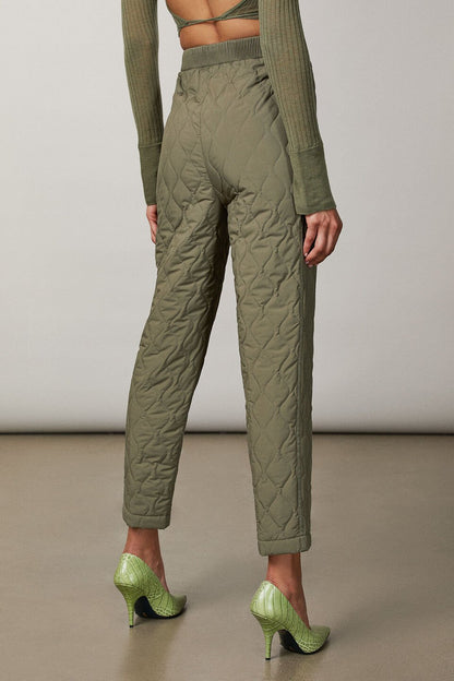 Patrizia Pepe Khaki Quilted Pant - Size 42