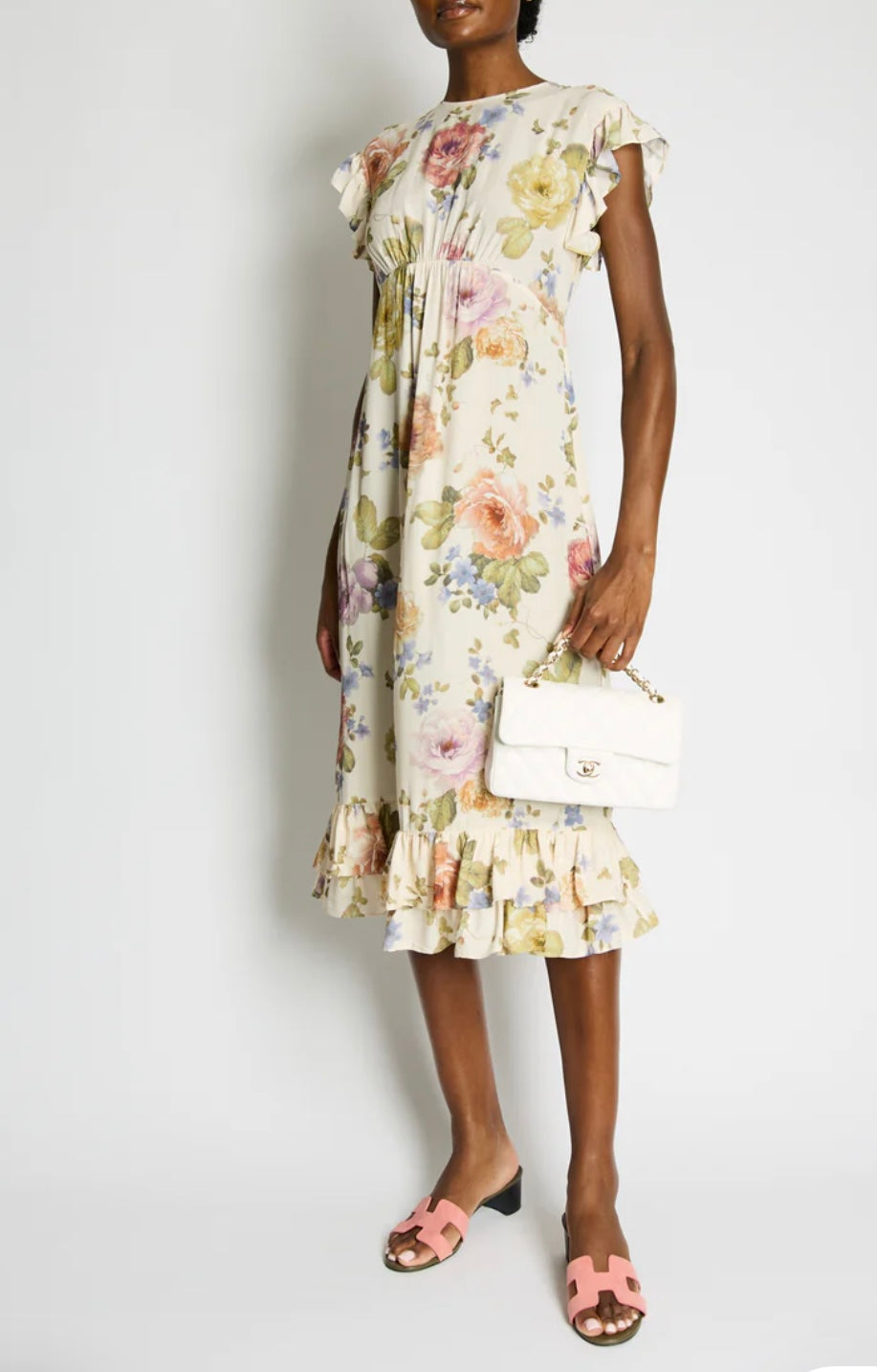Zimmermann Ruffled Floral Midi Dress - Size 0
