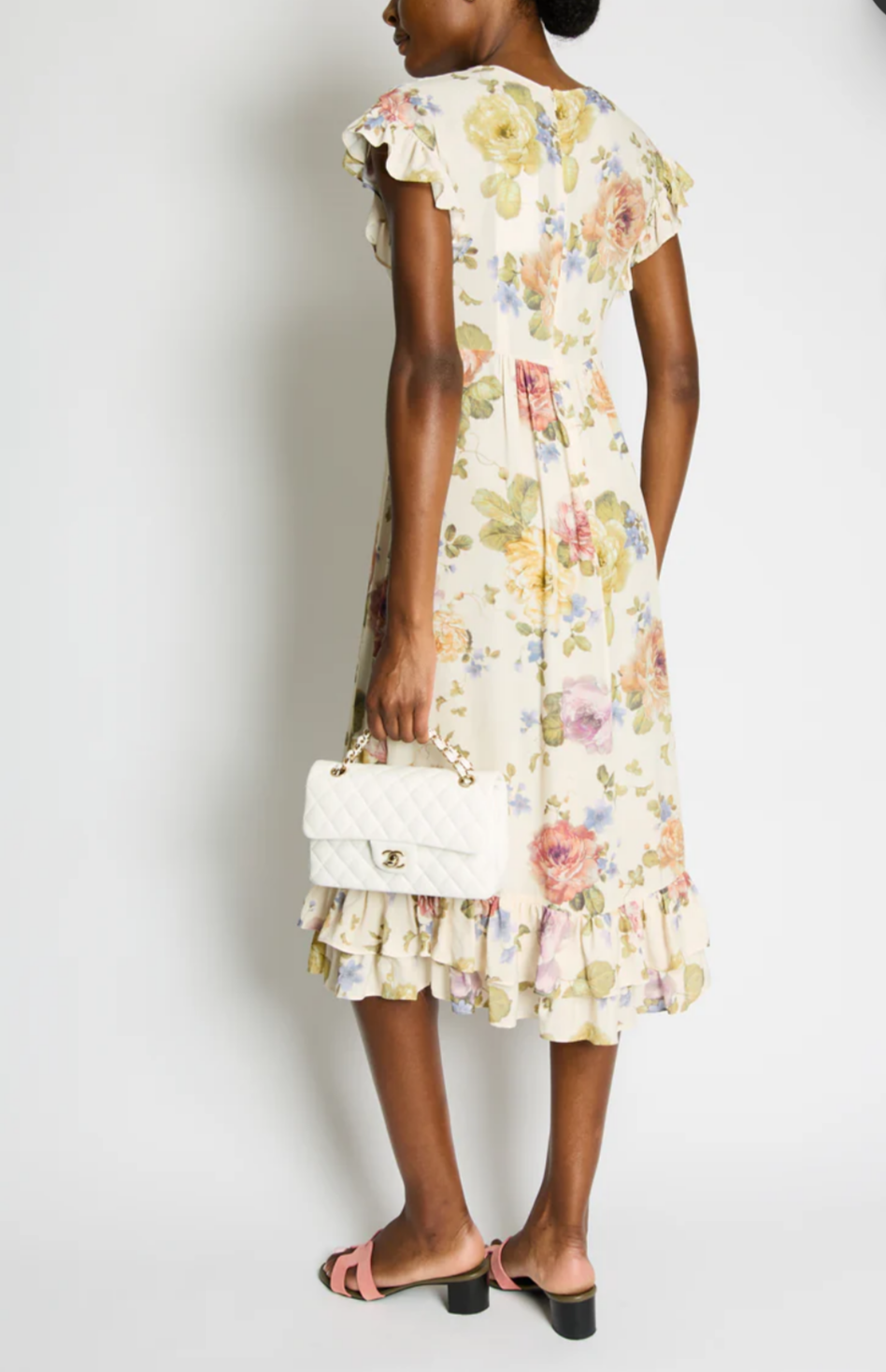 Zimmermann Ruffled Floral Midi Dress - Size 0