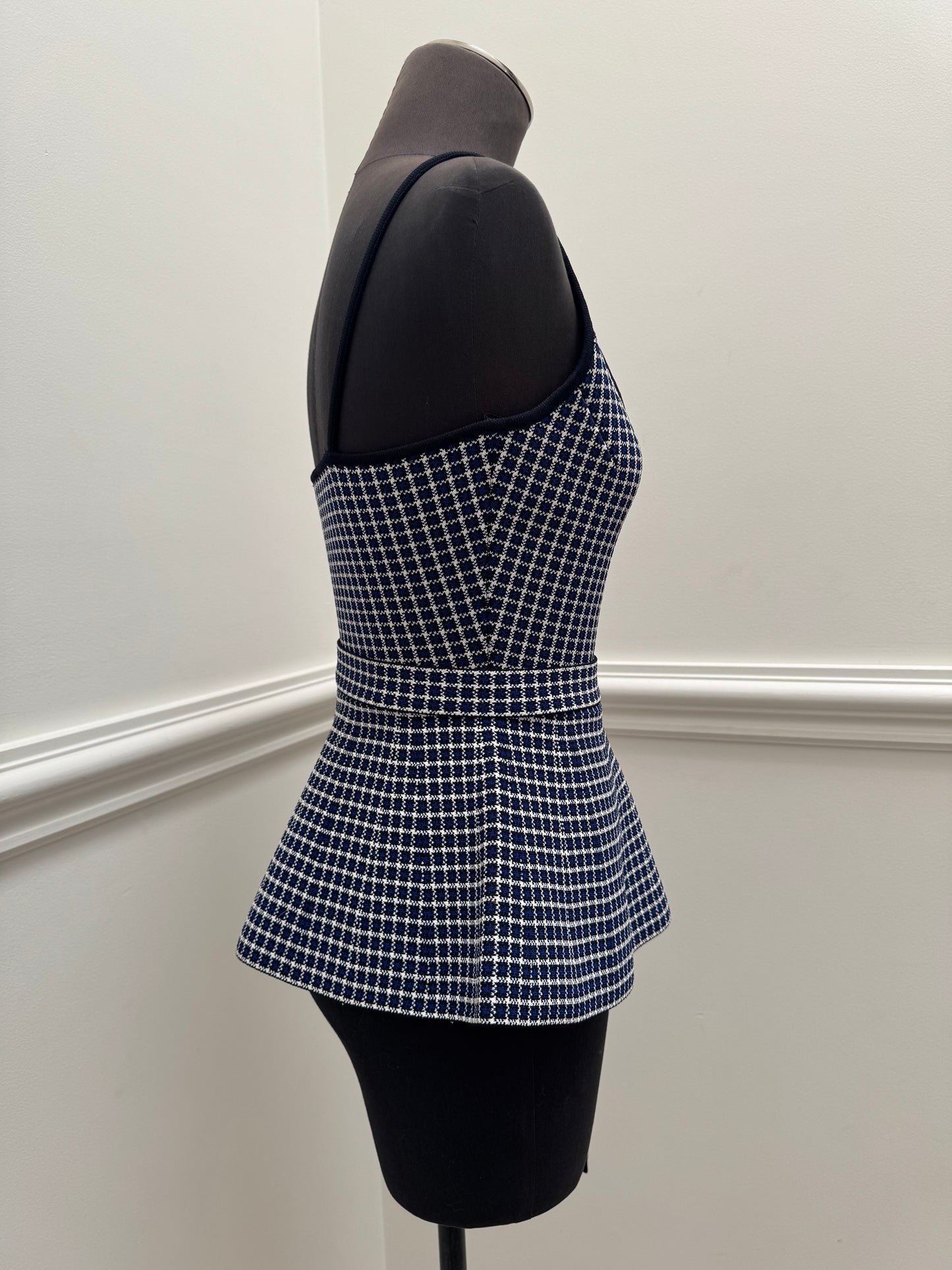 Scanlan Theodore Navy Crepe Knit Peplum Tank - Size S (Like New)