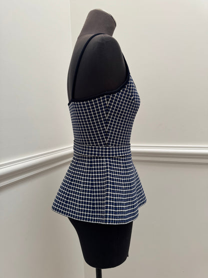 Scanlan Theodore Navy Crepe Knit Peplum Tank - Size S (Like New)