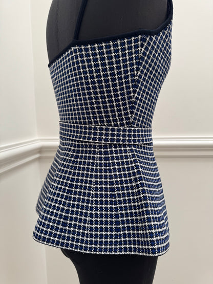 Scanlan Theodore Navy Crepe Knit Peplum Tank - Size S (Like New)
