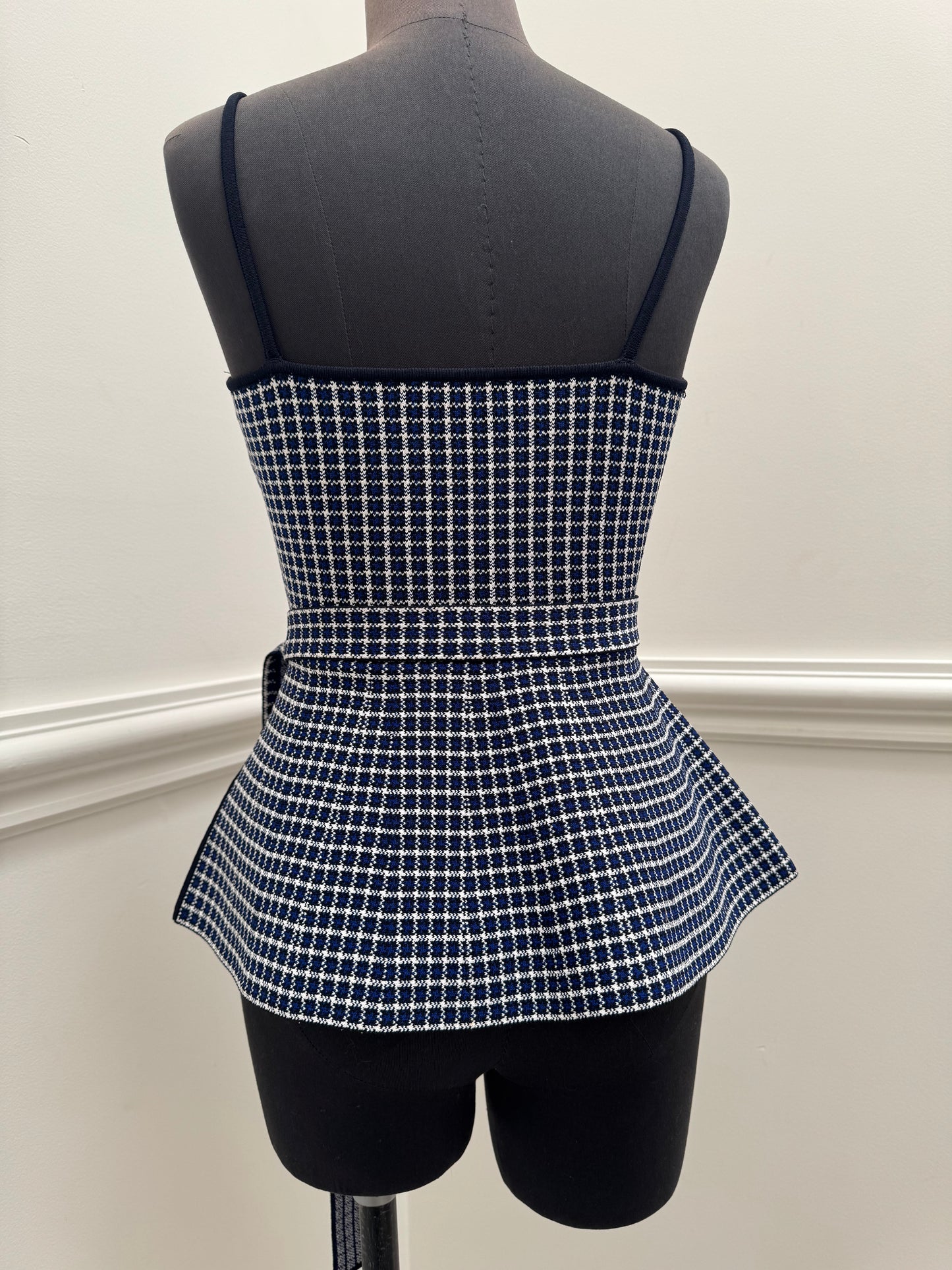 Scanlan Theodore Navy Crepe Knit Peplum Tank - Size S (Like New)