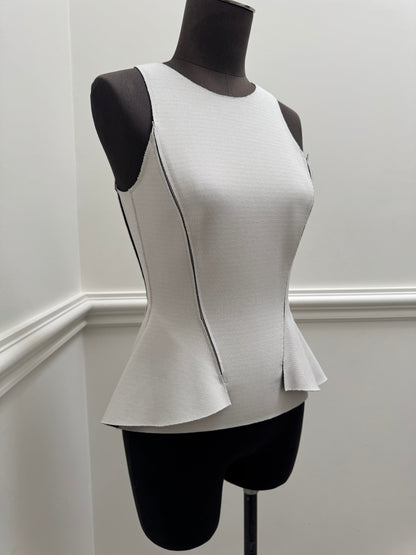 Scanlan Theodore Peplum Beige Tank - Size 8