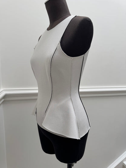 Scanlan Theodore Peplum Beige Tank - Size 8