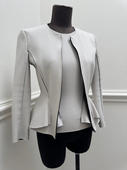 Scanlan Theodore Peplum Beige Jacket - Size 8