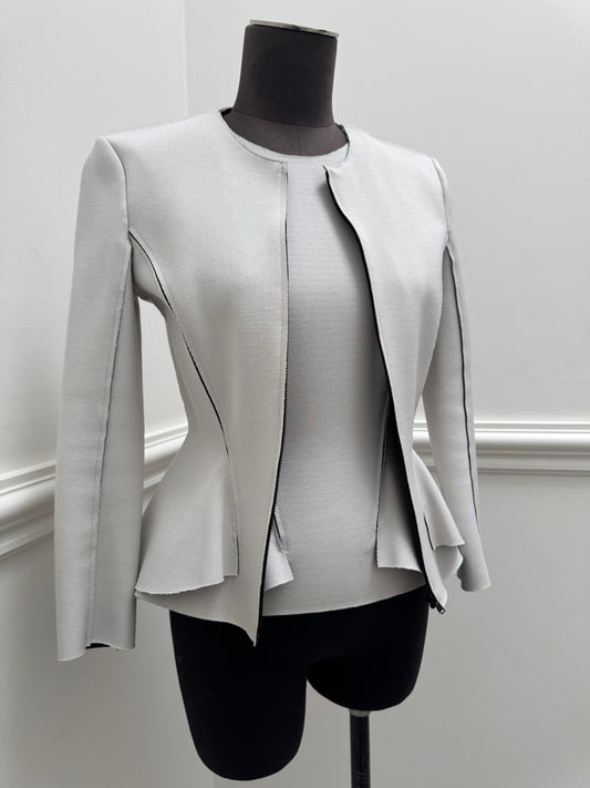 Scanlan Theodore Peplum Beige Jacket - Size 8