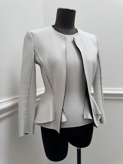 Scanlan Theodore Peplum Beige Jacket - Size 8