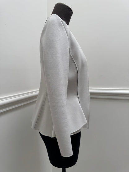 Scanlan Theodore Peplum Beige Jacket - Size 8