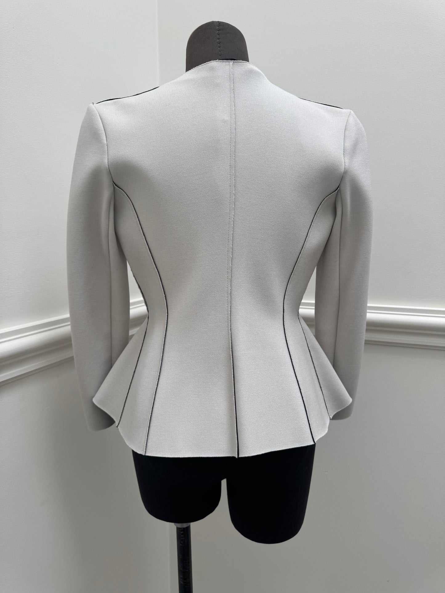 Scanlan Theodore Peplum Beige Jacket - Size 8
